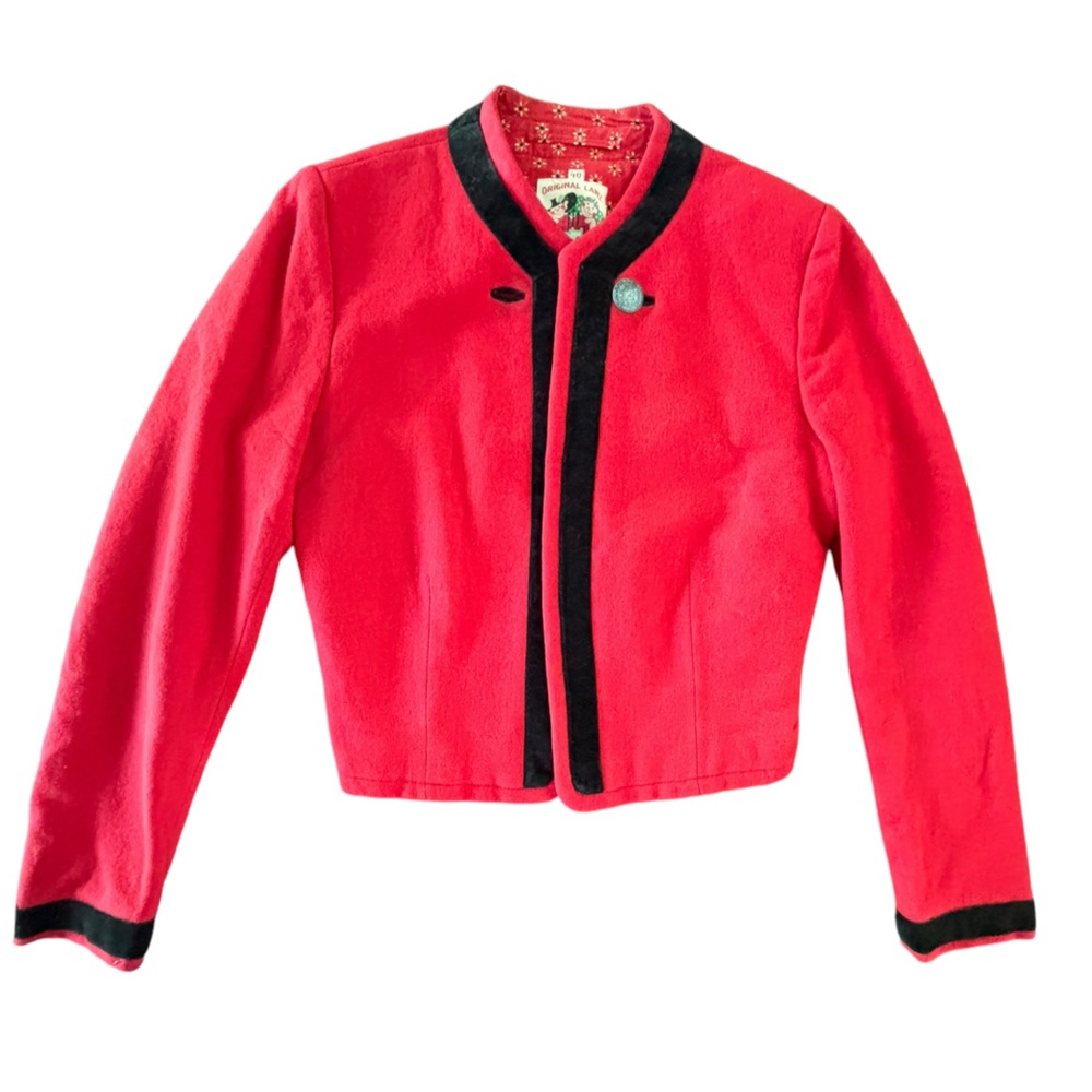 Vintage Original Lanz- Salzburg Red Wool Blazer- 40- In good condition!‎